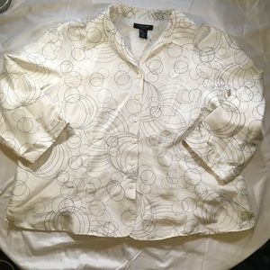 Silkland Woman 100% Silk Career Shirt Lined Sz 3X